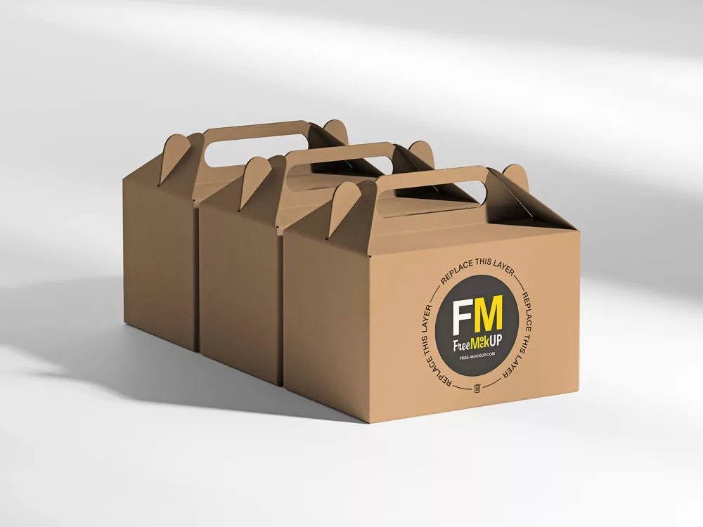 Gable Box Packaging Mockup