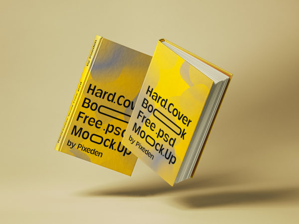 Gravity Hardcover Book Mockup PSD Scene