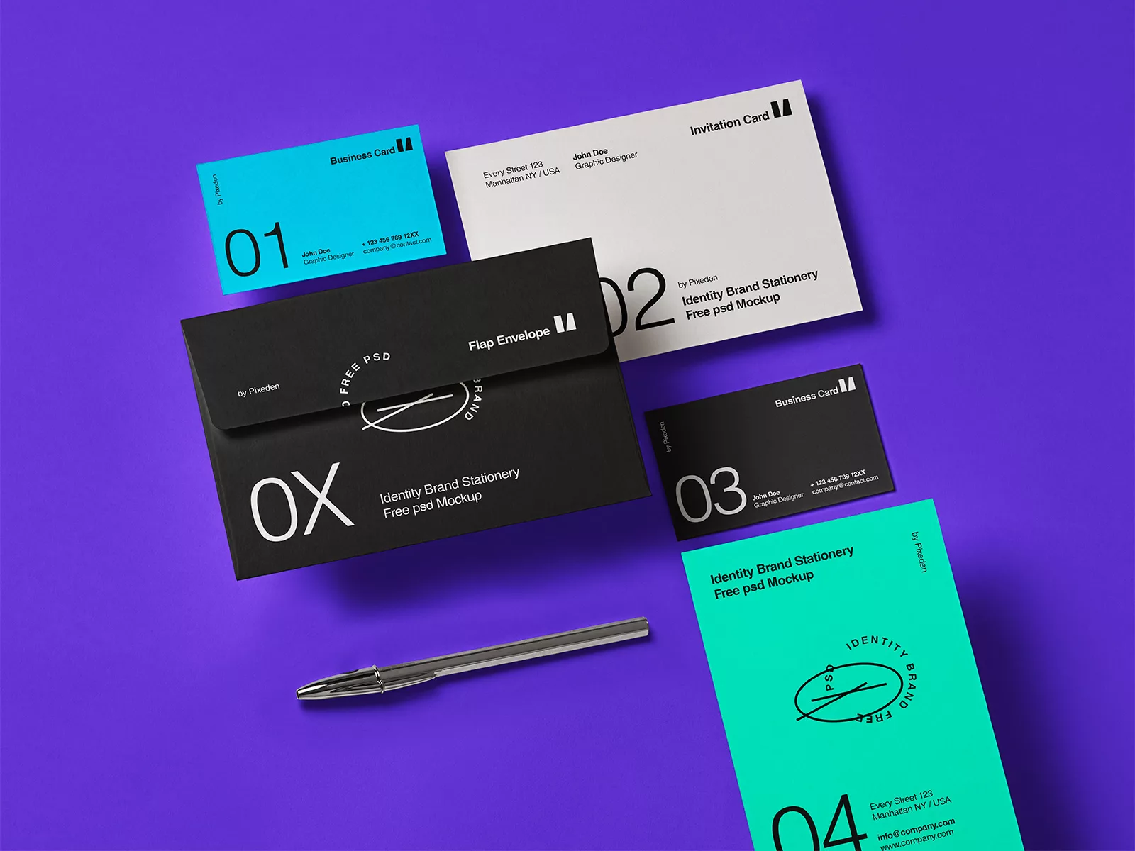 9134+ Stationery Free Psd Mockup