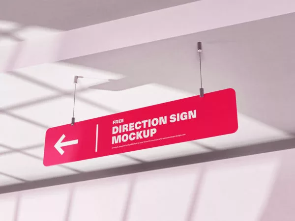 Indoor Direction Sign Mockup: Navigate with Style and Clarity