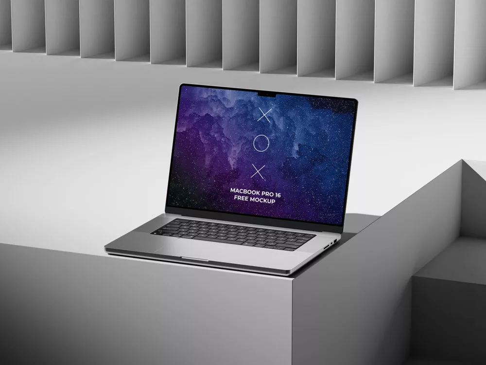 MacBook Pro 16 Free UI/UX Presentation Mockup