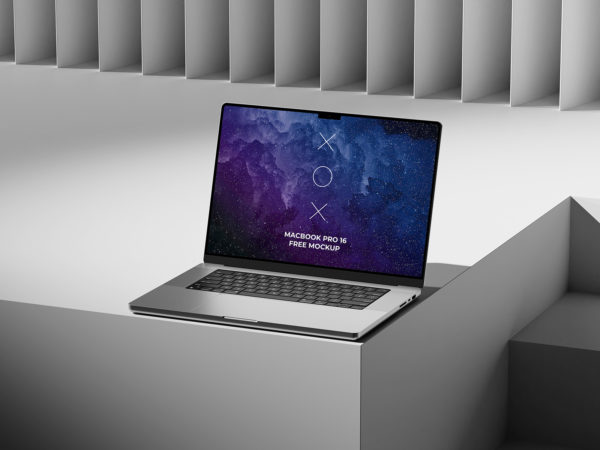 MacBook Pro 16 Free UI/UX Presentation Mockup