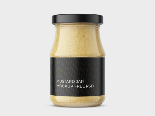 Mustard Jar Mockup Free PSD