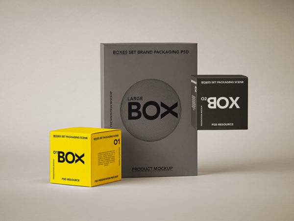 Packaging Boxes Branding Mockup Scene