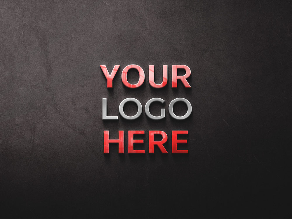 Red Glass Logo Mockup Free