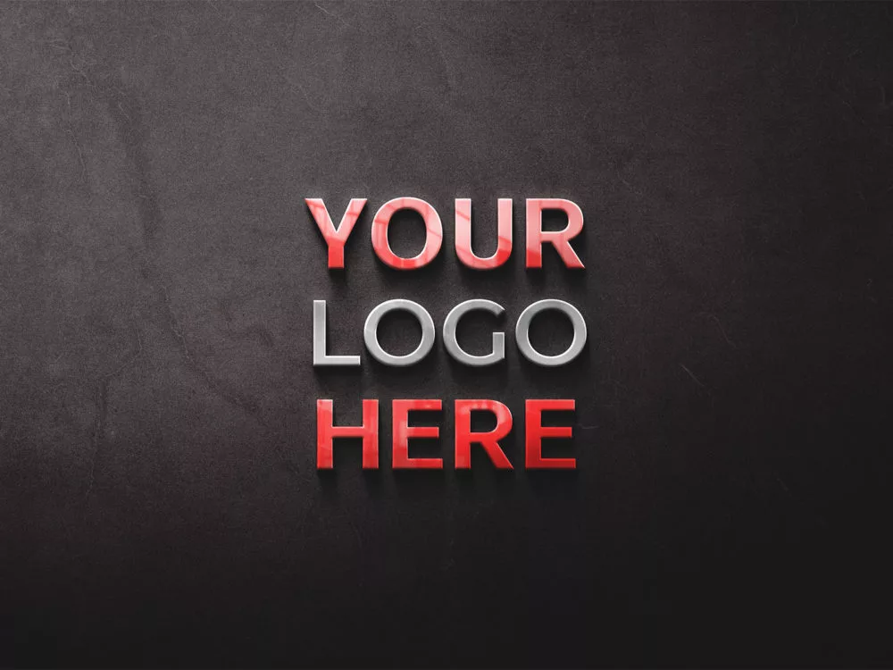 Red Glass Logo Mockup Free