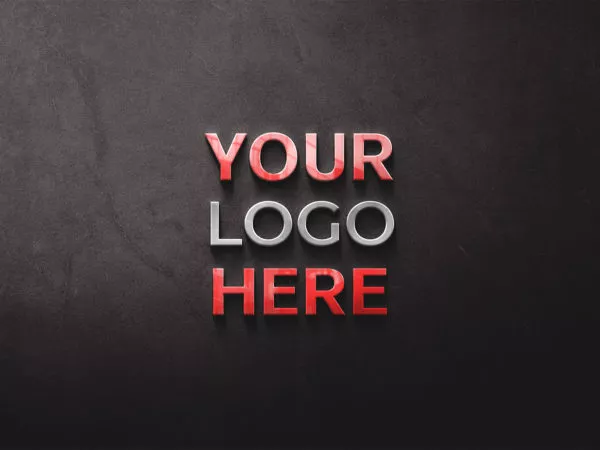 Red Glass Logo Mockup Free