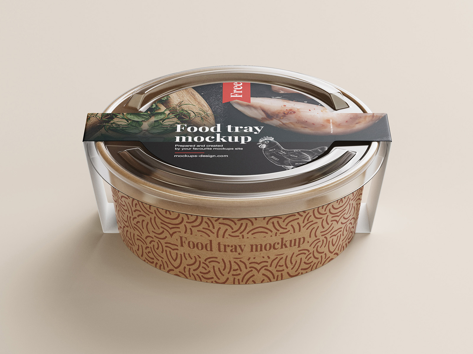 Round Food Tray Container Mockup