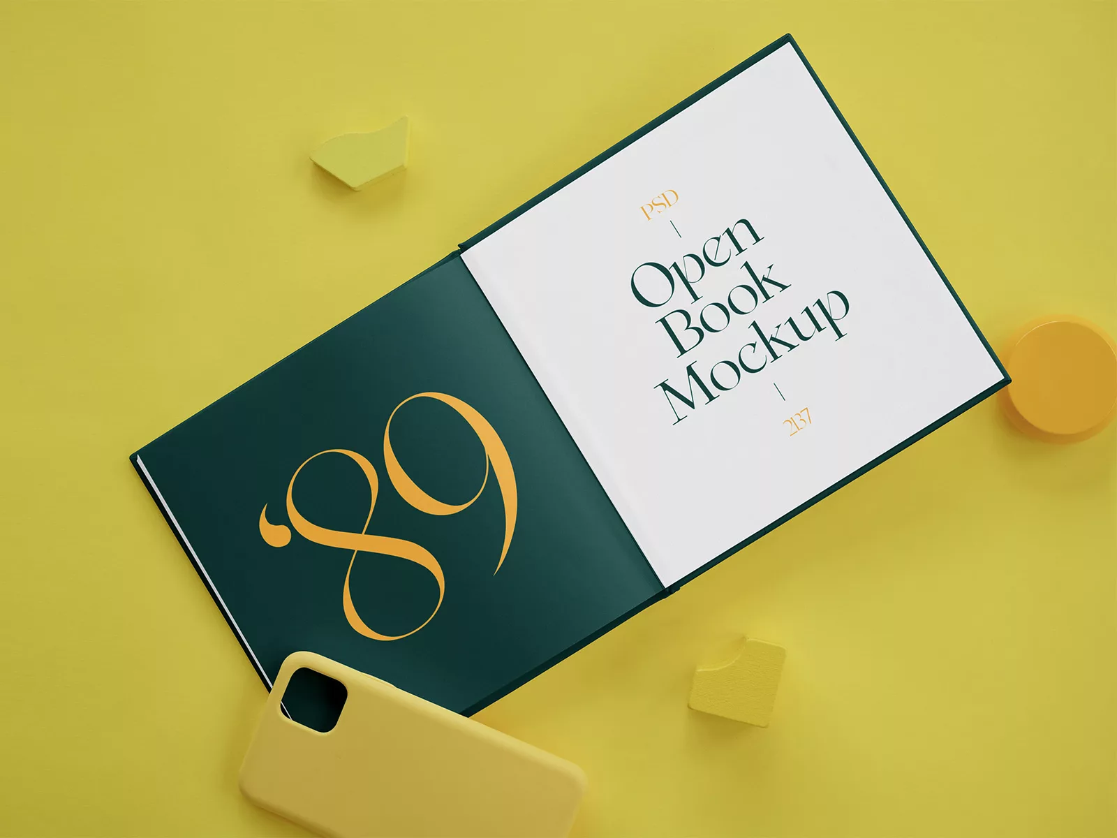 SquareHardcoverBookMockupsonaDesk01 Free Mockup