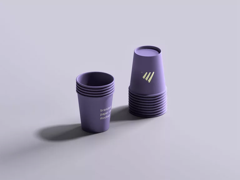 Stacked Paper Cups Mockups | The Free Mockup