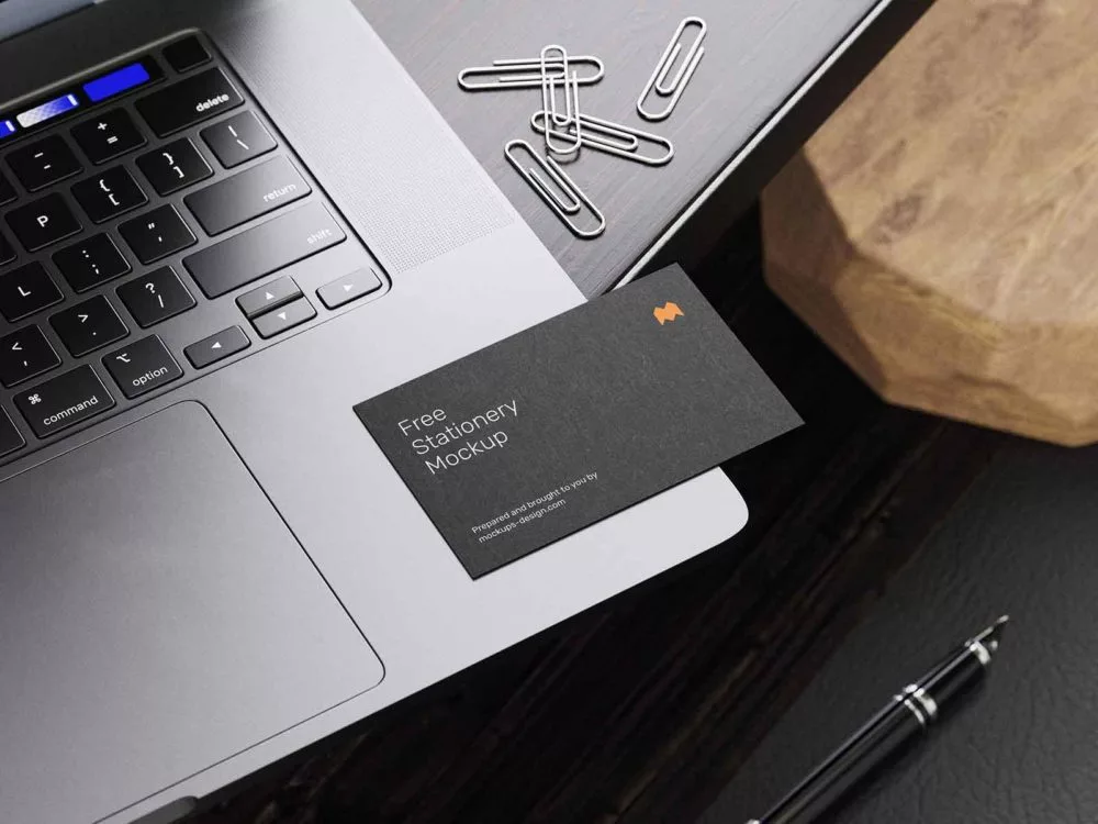 Stationery Mockups in a Workspace Scenes Free PSD