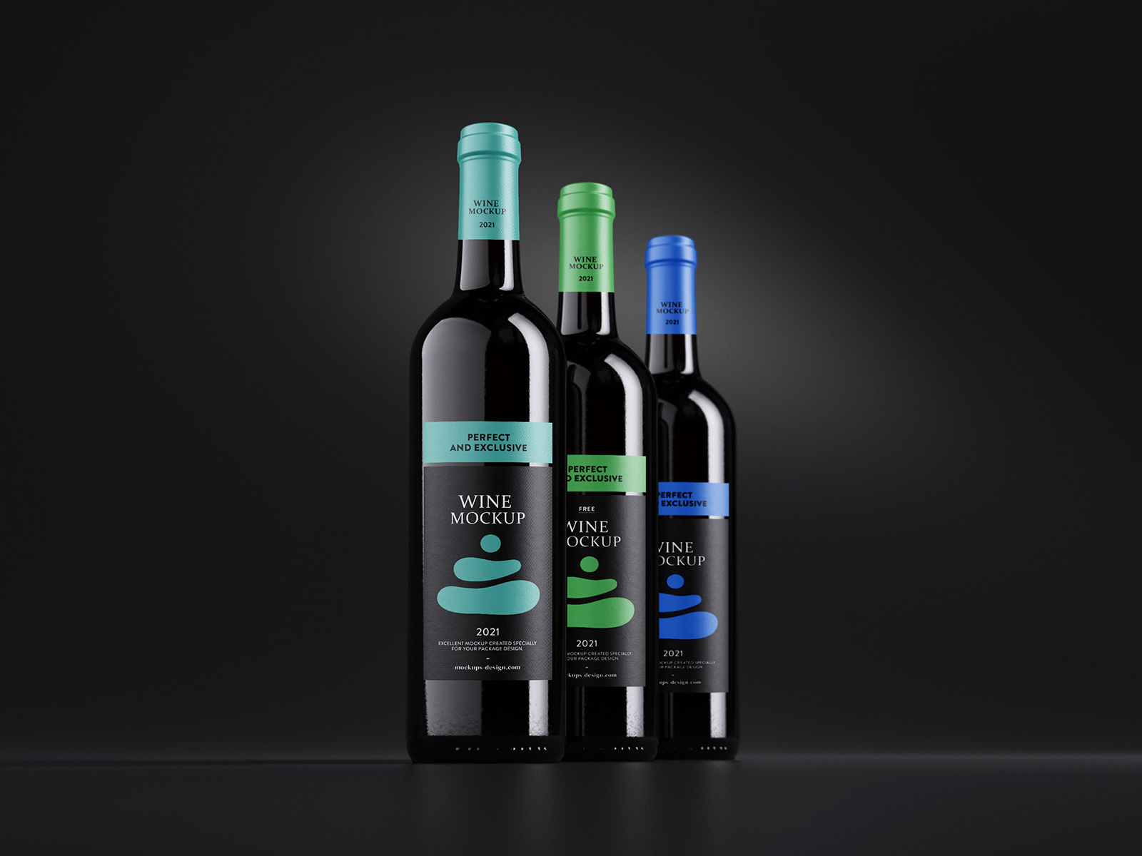 Wine Bottles Branding Mockup Set Free Download