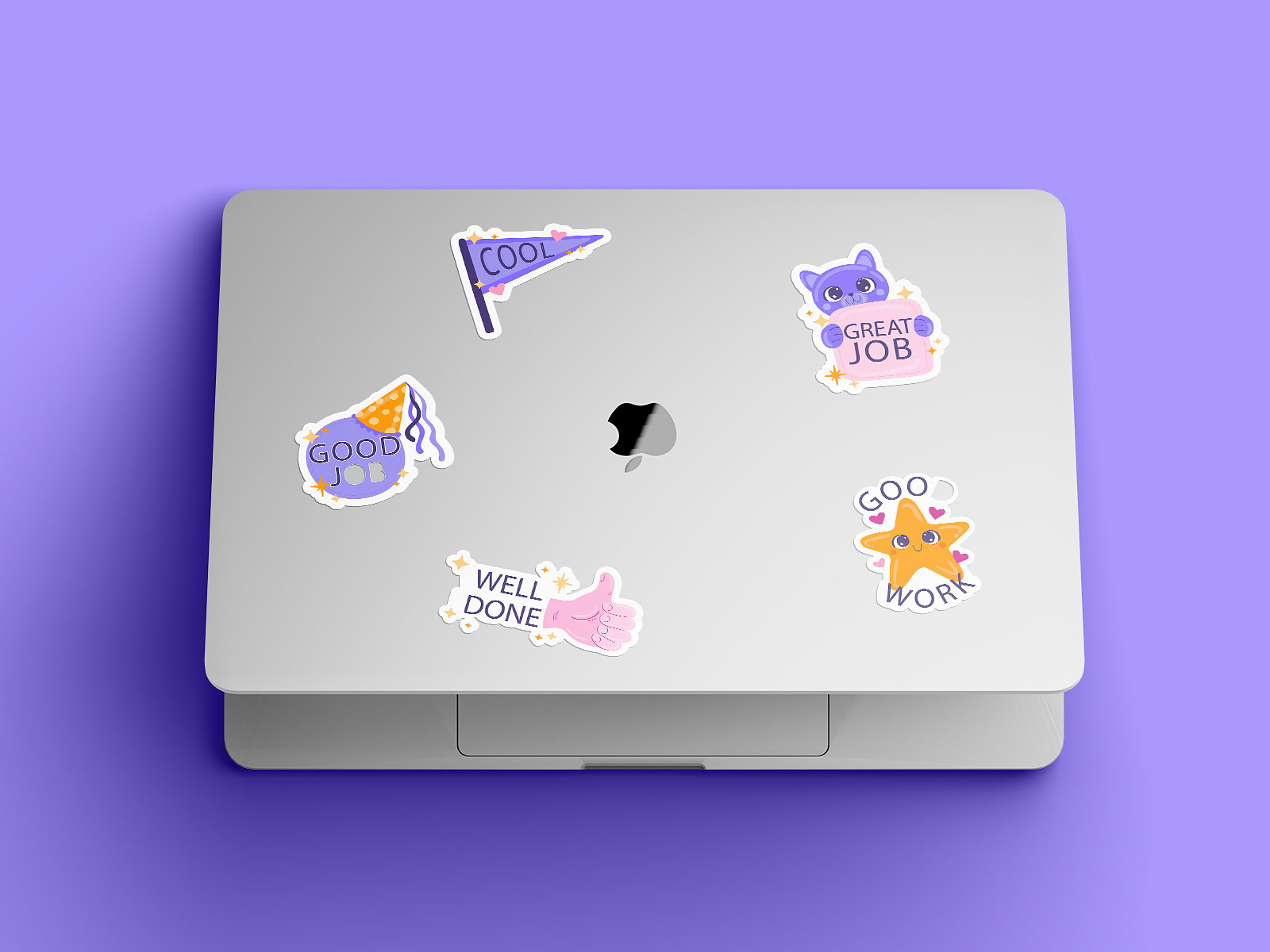 Aesthetic Laptop Sticker Mockup Set: Elevate Your Tech Vibe with Distinctive Designs!