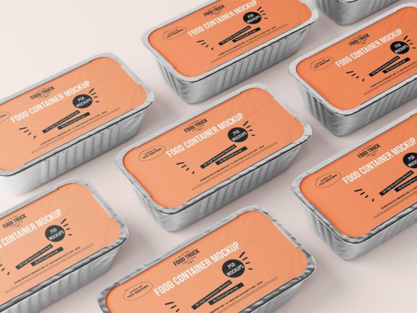 Aluminum Food Container Mockup: Present Your Culinary Creations with Style