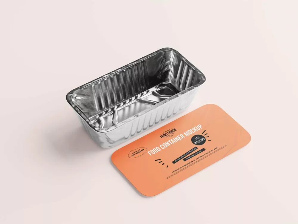 Aluminum Food Container Mockup: Present Your Culinary Creations with Style