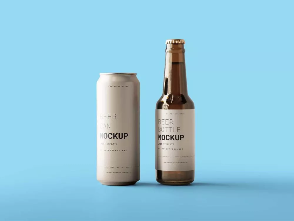 Beer Bottle Mockup with Can Mockup: A Refreshing Branding Experience