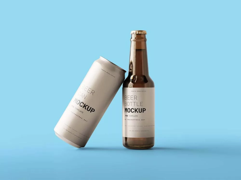 Beer Bottle Mockup with Can Mockup: A Refreshing Branding Experience
