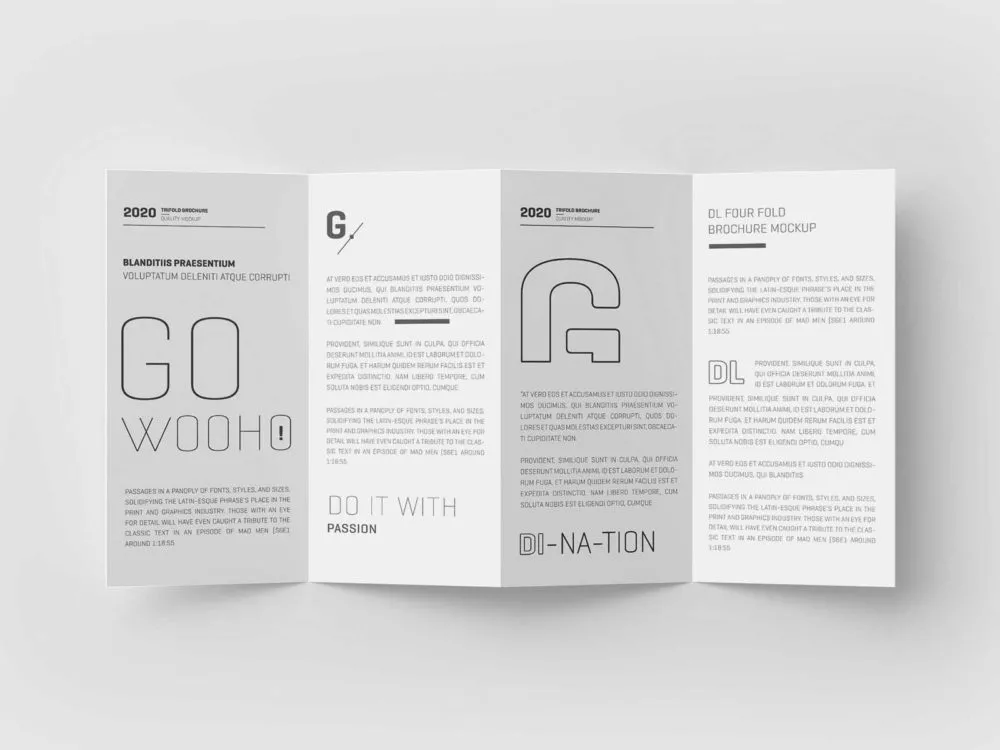 DL 4 Fold Brochure Free Mockups: Unfold Your Creativity in Style!