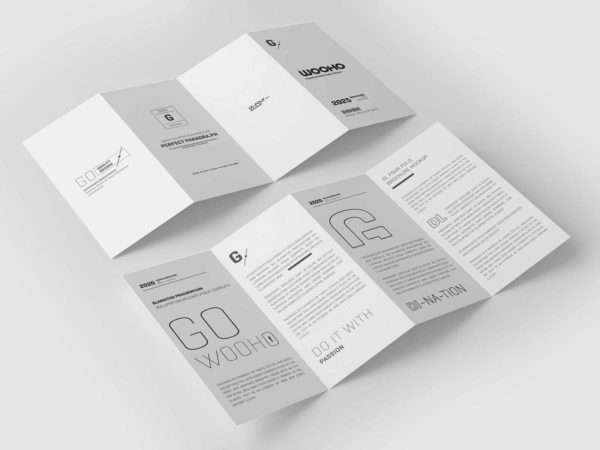 DL 4 Fold Brochure Free Mockups