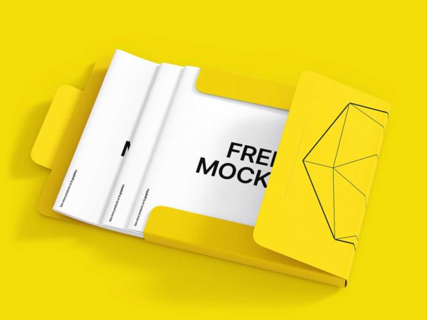 Folder and Brochure Free Mockups