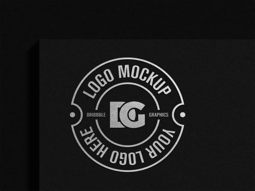 Free Gold/Silver Foil Logo Mockup: Luxurious Branding Elegance