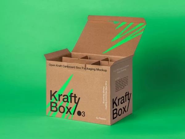 Kraft Bottle Box Mockup