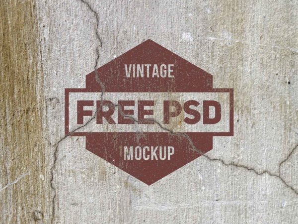 Free Logo Mockup on Concrete and Brick Wall