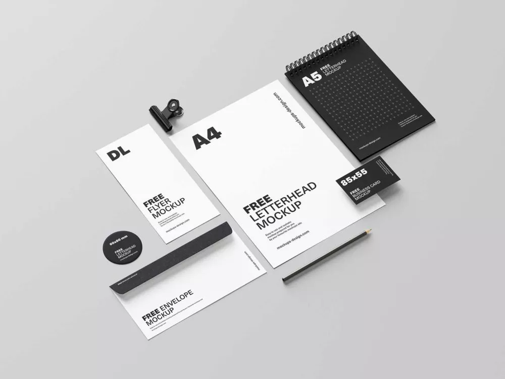 Free Stationery Mockup PSD Bundle: Elevate Your Brand Presentation