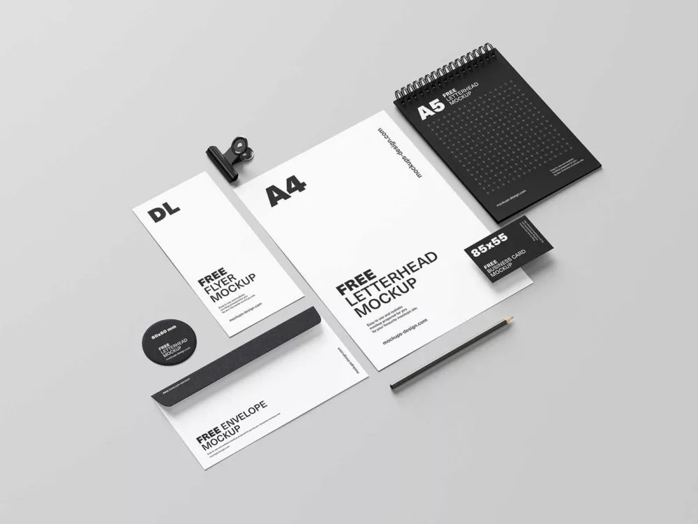 Free Stationery Mockup PSD Bundle: Elevate Your Brand Presentation