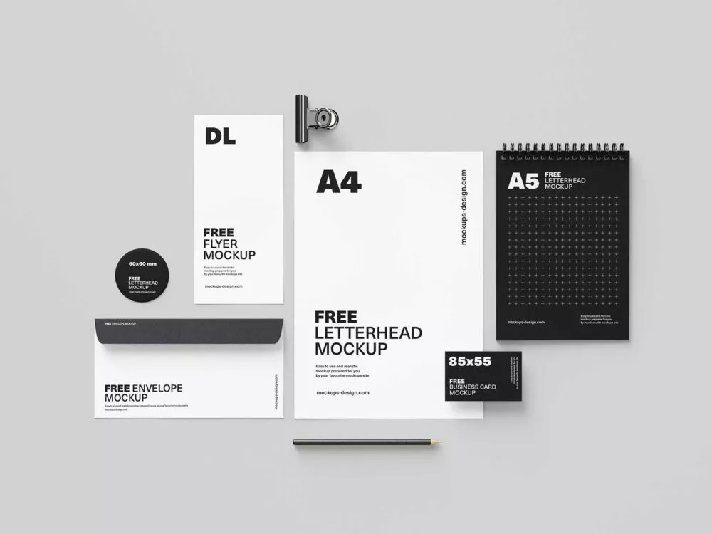 Free Stationery Mockup PSD Bundle: Elevate Your Brand Presentation