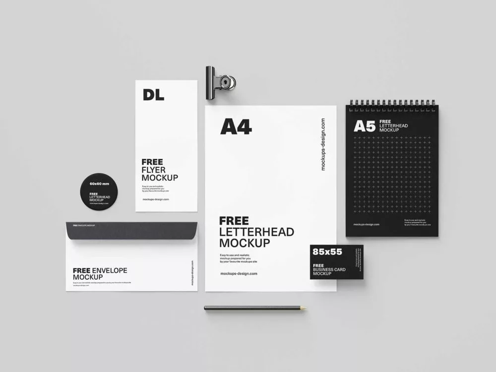 Free Stationery Mockup PSD Bundle: Elevate Your Brand Presentation