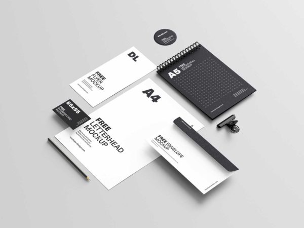 Free Stationery Mockup PSD Bundle