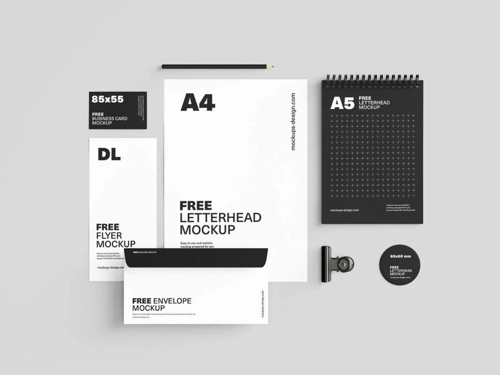 Free Stationery Mockup PSD Bundle: Elevate Your Brand Presentation