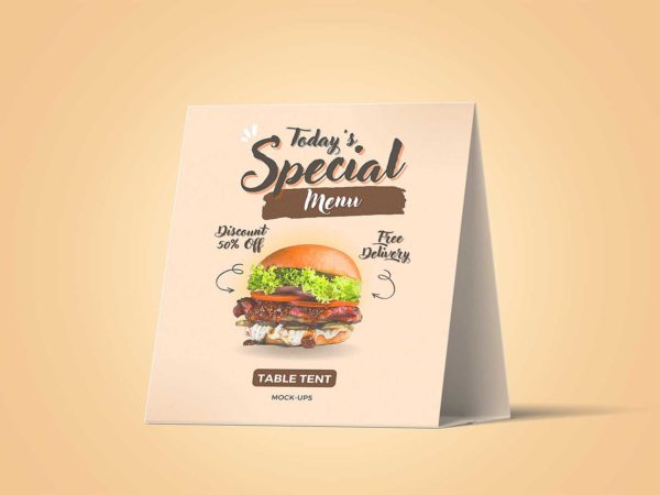 Free Table Tent Mockup: A Standout Presence for Your Brand