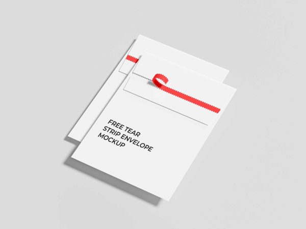 Free Tear Strip Envelope Mockup