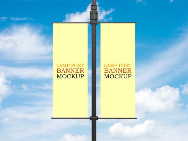 Lamp Post Banner Mockup