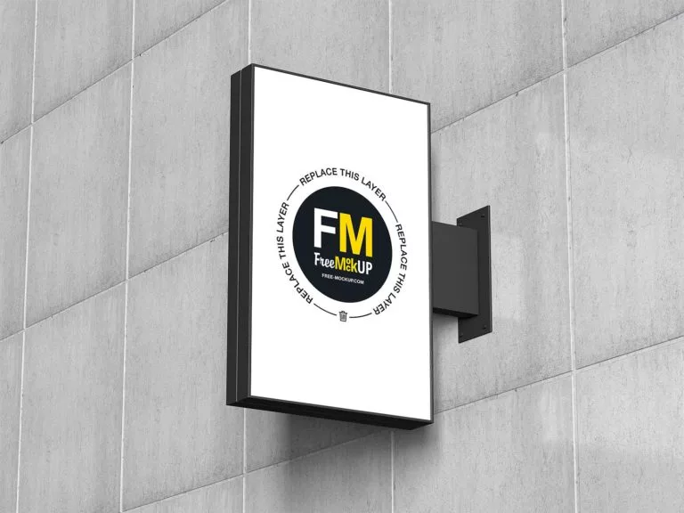 Lightbox Sign Mockup PSD Illuminate Your Brand Presence