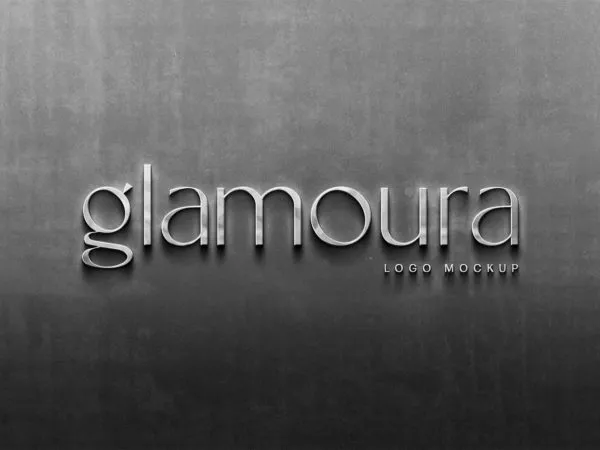 Metal Wall Sign Logo Mockup