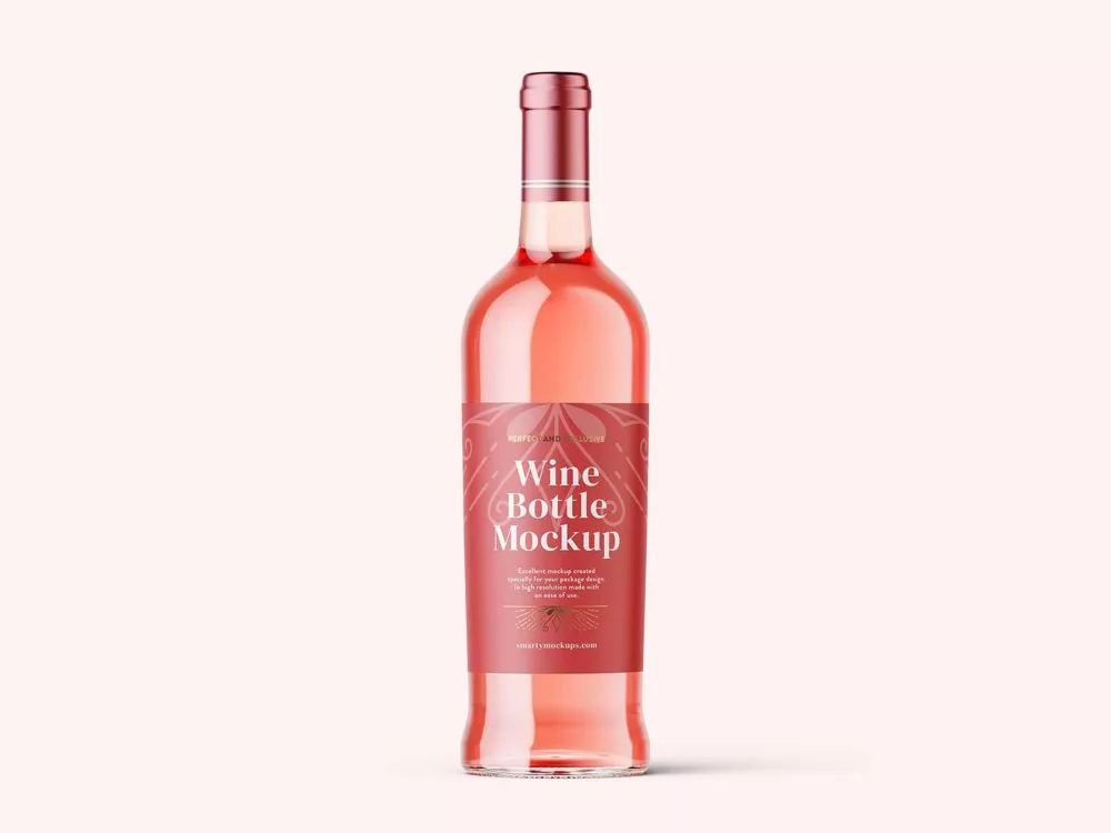 Rose Wine Bottle Mockup: Uncork the Essence of Elegance
