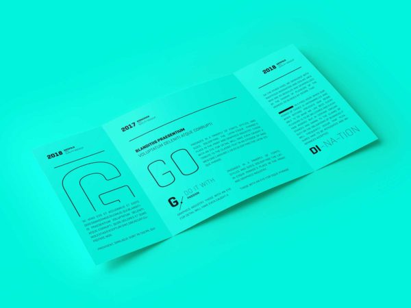 Single Gatefold Brochure Free Mockups