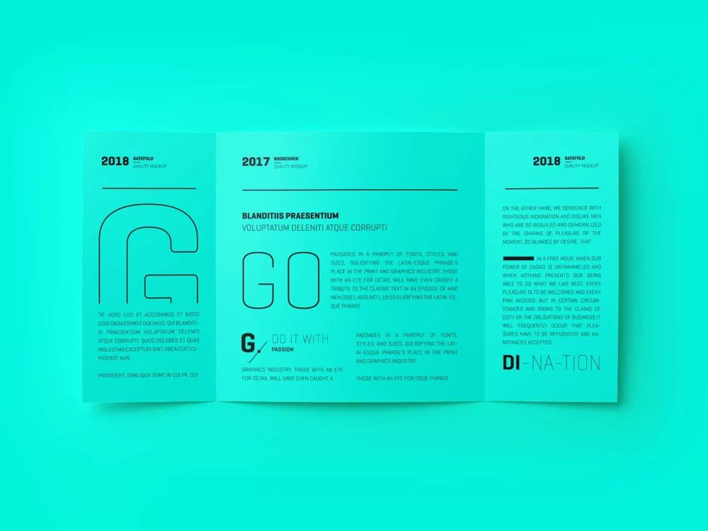 Single Gatefold Brochure Free Mockups: Elevate Your Design Presentation