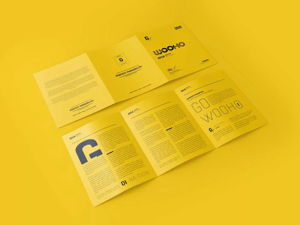 US Letter Trifold Brochure Mockup: Unfold Your Design Brilliance