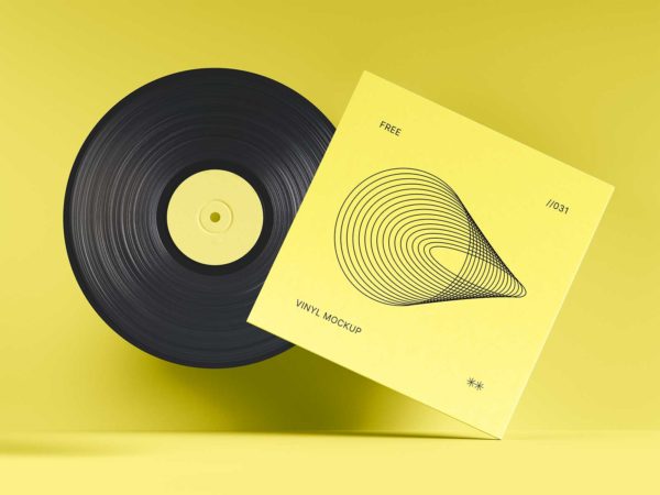 Vinyl and Cover PSD Mockup