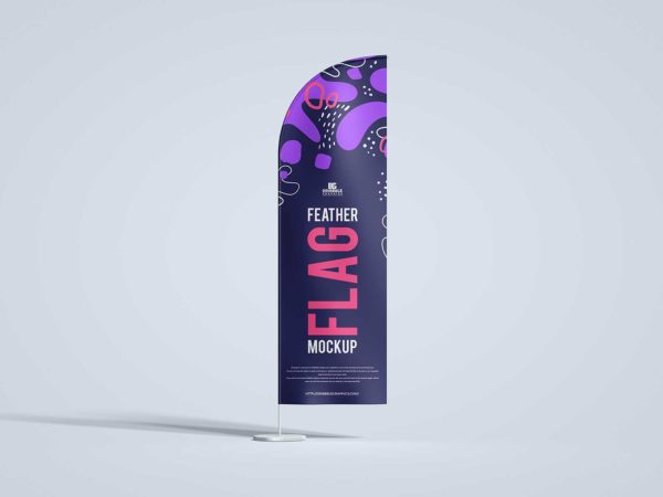 Advertising Feather Flag Free PSD Mockup