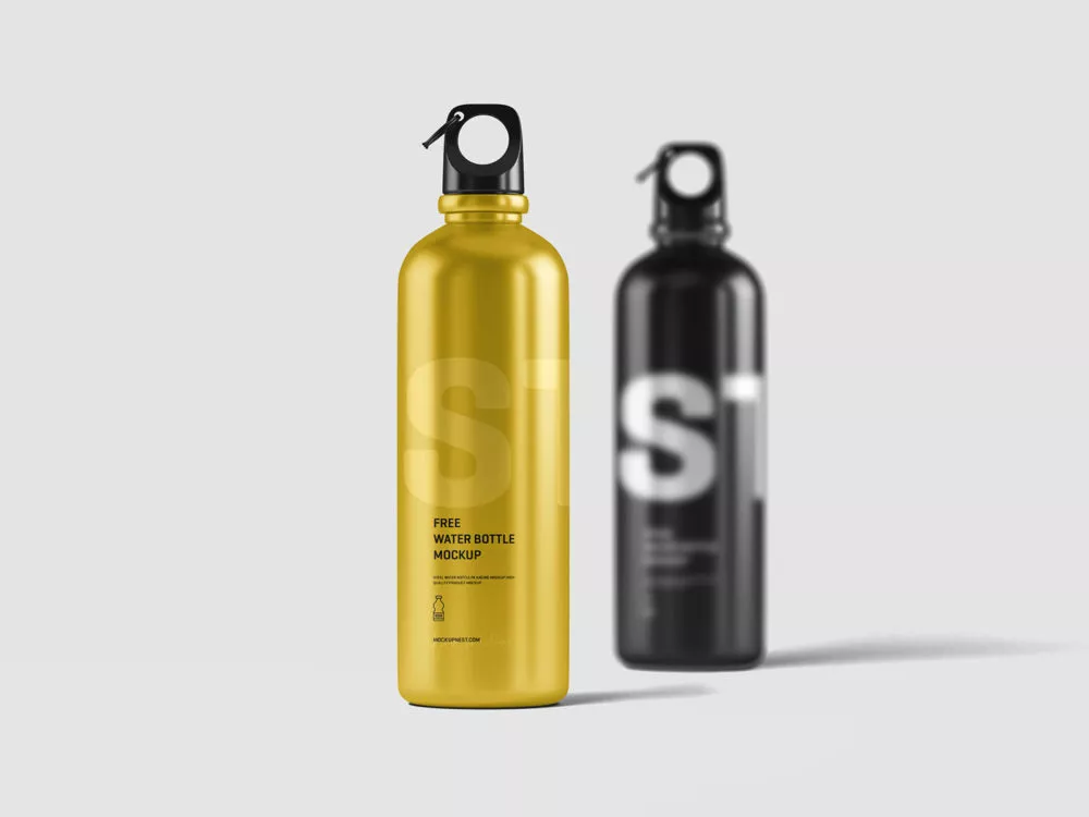 Aluminum Water Bottle Free Mockups