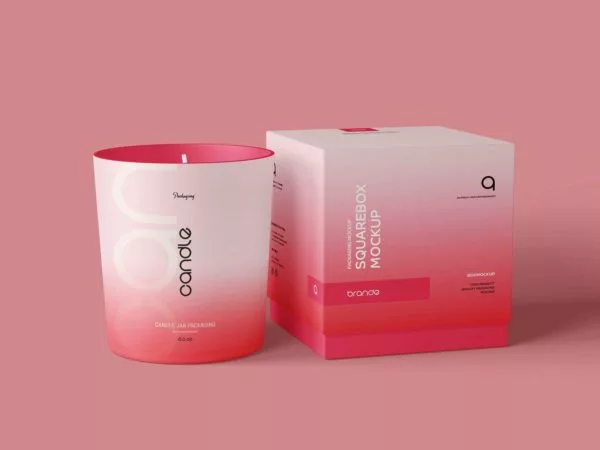 Candle Glass Jar Mockup Set