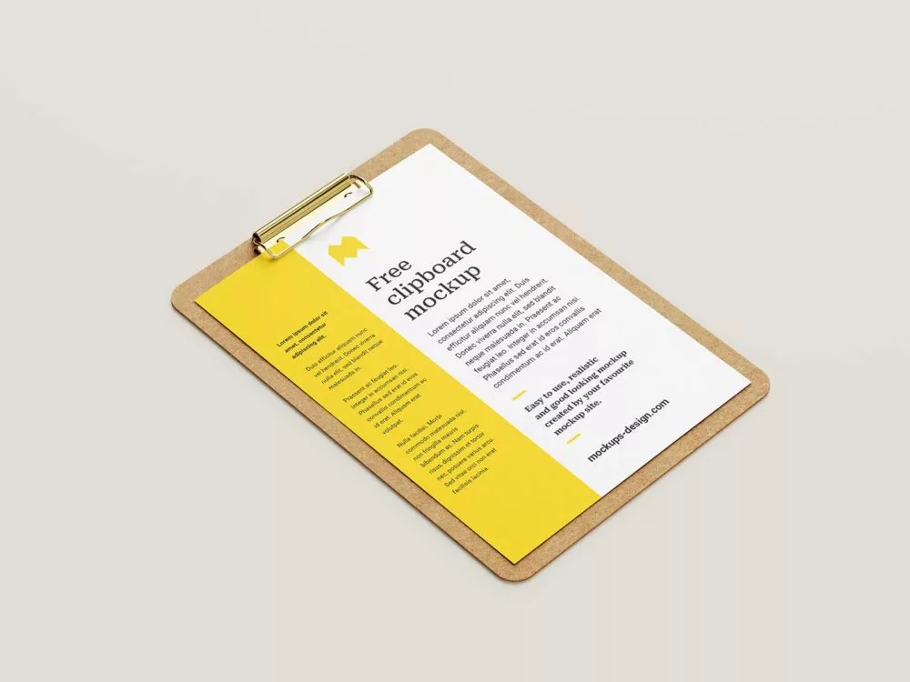 Clipboard Mockup Brand Paper PSD