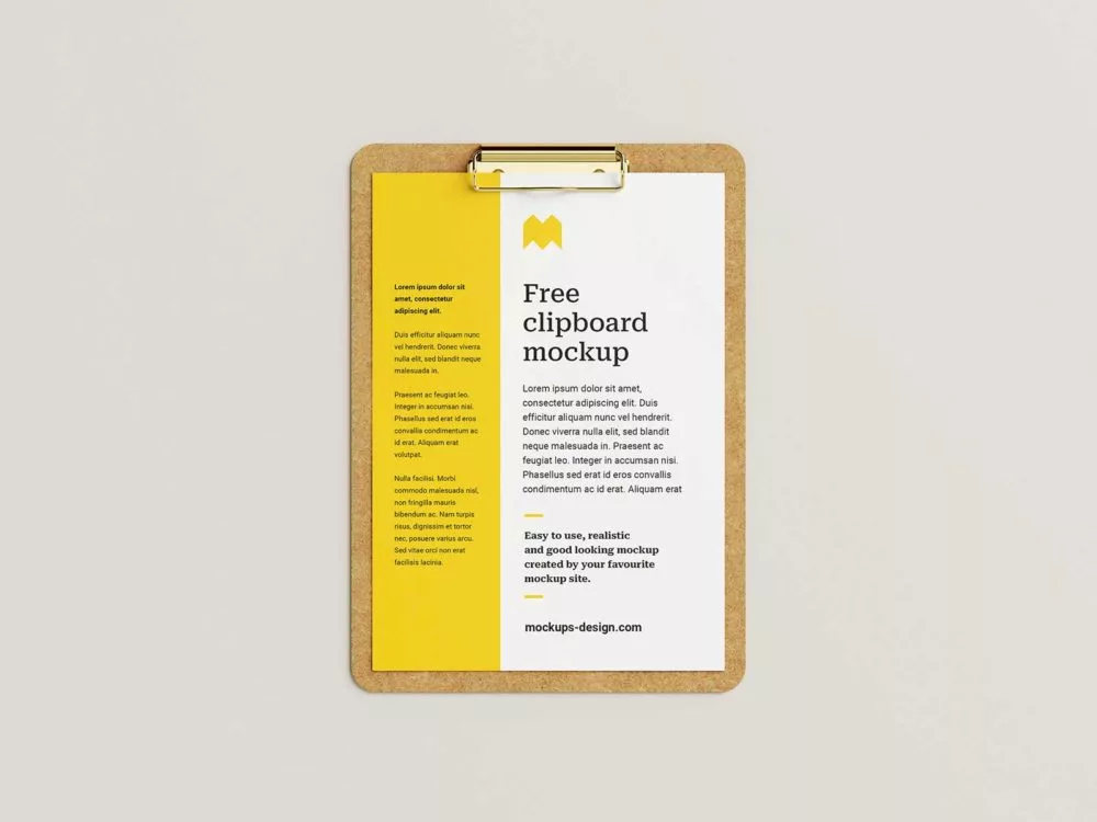Clipboard Mockup Brand Paper PSD