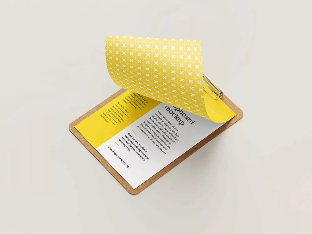 Clipboard Mockup Brand Paper PSD