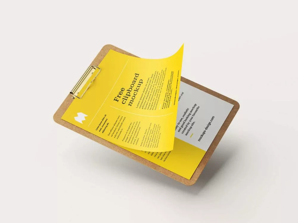 Clipboard Mockup Brand Paper PSD